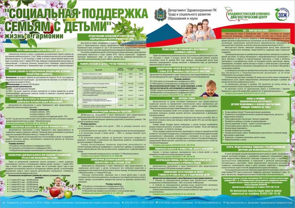 Социальная поддержка семьям с детьми